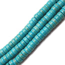 Dark Blue Green Howlite Turquoise Heishi Rondelle Discs Beads Size 3x6mm 15.5" Strand