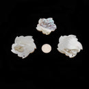 Hand Carved MOP Shell Pearl Flower Pendant White Approx 40mm Sold Per Piece