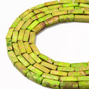 green sea sediment jasper rectangle tube beads