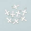 925 Sterling Silver Crucifix Cross Charm Pendant Size 12x18mm 3pcs per Bag