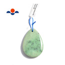 green hydrogrossular garnet pendant teardrop or irregular shape 