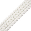 White Porcelain Smooth Round Beads Size 6mm 8mm 15.5'' Strand