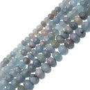 multi color aquamarine faceted rondelle beads