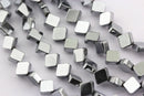 silver gold copper gray hematite flat square diamond beads