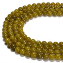Natural Olive Green Jade Smooth Round Beads Size 6mm 8mm 10mm 15.5'' Strand