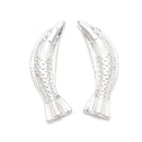 925 Sterling Silver Carp Shape Beads Size 15x50mm 1 pc per Bag