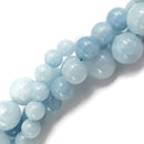 cloudy blue dyed jade smooth round beads