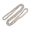 White Turquoise Knotted Mala Necklace Beads Size 8mm 36'' Long Ready to Wear