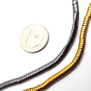 gold gray hematite oval shape beads