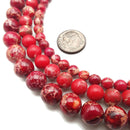 Red Sea Sediment Jasper Smooth Round Beads 4mm 6mm 8mm 10mm 12mm 15.5" Strand