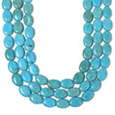 Blue Magnesite Turquoise Smooth Oval Beads Size 10x14mm 15.5'' Strand