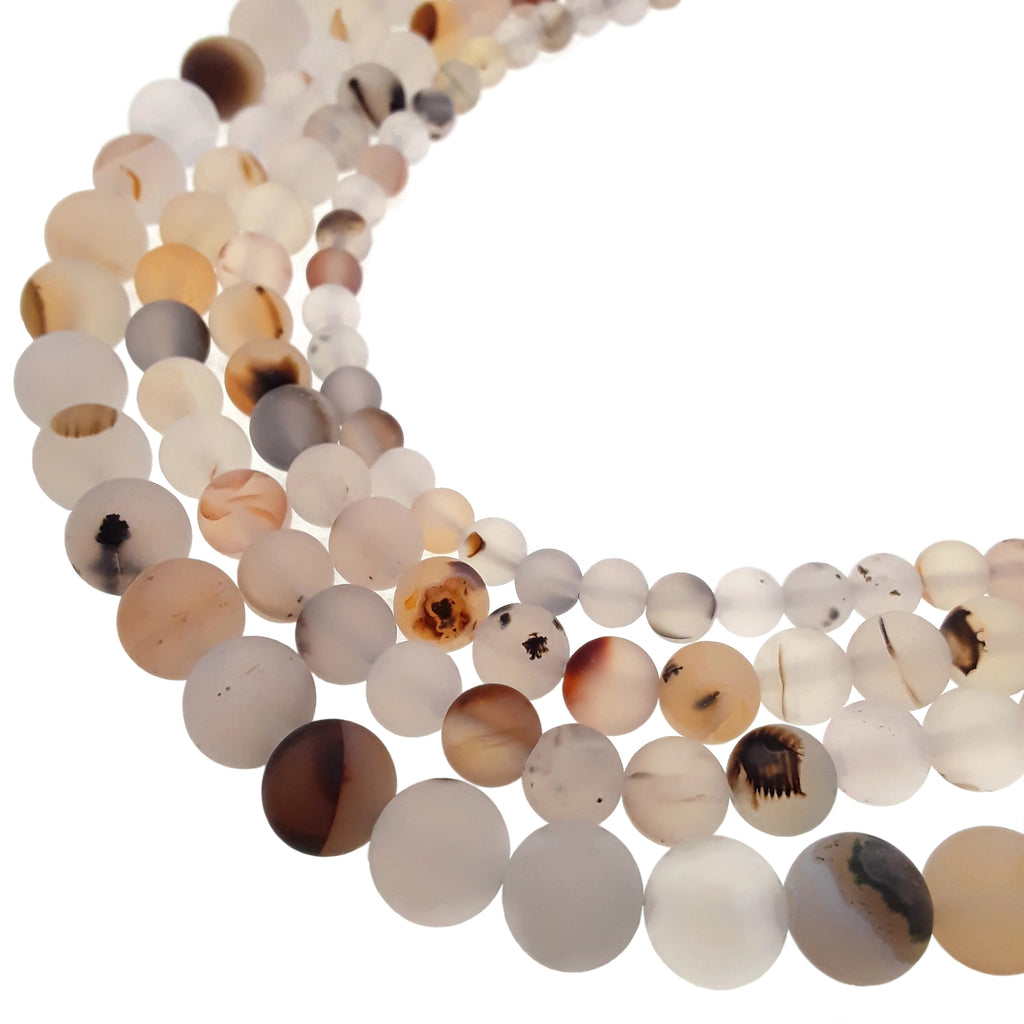 Tree Agate Gemstone Round Beads- 4mm