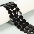 Black Onyx Smooth Coin Beads Size 14mm 15.5'' Strand