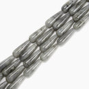 Light Gray Labradorite Smooth Full Teardrop Beads Size 10x30mm 15.5'' Strand
