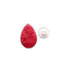 Red / White Bamboo Coral Hand Carved Dragon Teardrop Pendant Sold by Piece