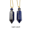 natural stone essential oil necklace perfume bottle faceted Points gold chain