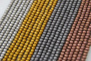 silver gold gray copper hematite faceted matte rondelle beads