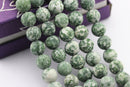 green spot jasper matte round beads