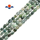 moss agate smooth pebble nugget beads