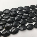 black onyx faceted oval shape beads 