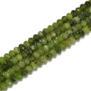 Natural Nephrite Jade Faceted Rondelle Beads Size 2x3mm 3x4mm 4x6mm 15.5'' Str