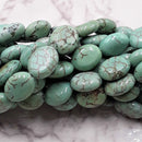 green howlite turquoise flat oval beads
