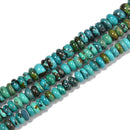 Natural Turquoise Smooth Rondelle Beads 8-9mm 9-10mm 10-11mm 12-13mm 15.5''Strand