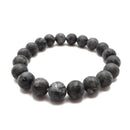 Larvikite Bracelet Matte Round Size 8mm 10mm 7.5" Length