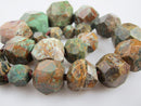 green jasper graduated faceted nugget chunk beads