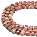 Natural Plum Blossom Jasper Faceted Rubik's Cube Beads Size 8mm 15.5'' Strand