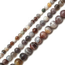 Botswana Agate Faceted Round Beads 6mm 8mm 10mm 15.5" Strand