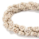 White Howlite Turquoise Double Sided Buddha Head Beads Size 13x14mm 15.5'' Str