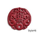 Red Jade Hand Carved Pendant Size 60-65mm Eight Styles Sold by Piece