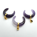 amethyst crescent moon pendant
