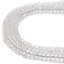 Clear Quartz Faceted Cube Beads Size 4-5mm 15.5" Strand