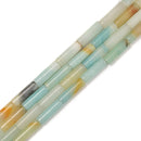 Natural Amazonite Cylinder Tube Beads Size 4x13mm 15.5'' Strand