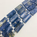 sodalite faceted flat rectangle cylinder tube beads