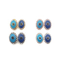 evil eye gold silver Gray bronze plated copper charm with rhinestones