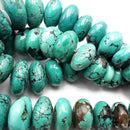 Natural Genuine Turquoise Jumbo Graduated Rondelle Beads 20-35mm 15.5" Strand EF