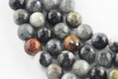 Eagle Hawk's eye faceted round beads