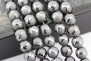 natural hematite soccer shiny design matte round beads