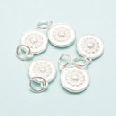 925 Sterling Silver Sunflower Charm Pendant Size 11x12mm 3Pcs Per Bag