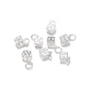 925 Sterling Silver Dice Charm Pendant Size 6mm 2pcs per Bag