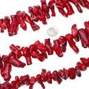 red bamboo coral branch Sticks Points beads