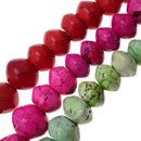 dyed turquoise graduated barrel rondelle beads