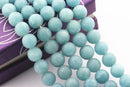 large hole blue sponge quartz matte round beads