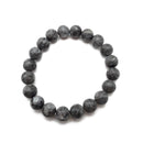 Larvikite Bracelet Matte Round Size 8mm 10mm 7.5" Length