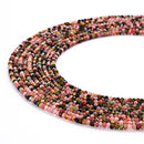 multi color tourmaline faceted rondelle beads