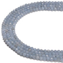 Natural Angelite Faceted Round Beads Size 3.5-4mm 5.5-6mm 15.5'' Strand