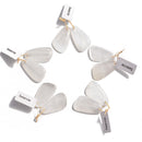selenite pendant earrings irregular teardrop shape